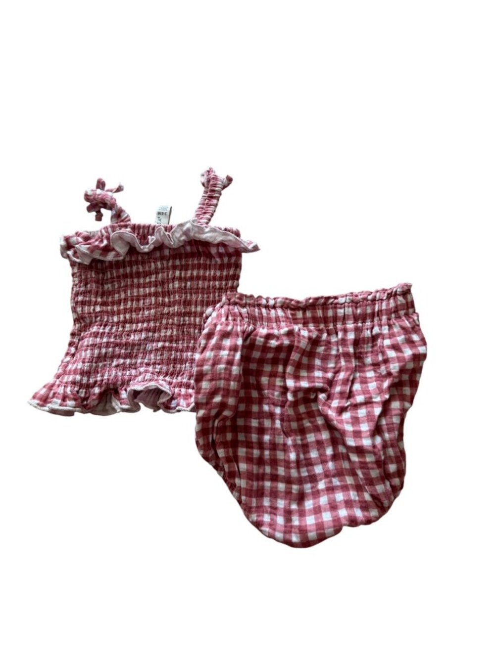 Chickpea Organic Baby Girl Gingham Smocked Top & Bloomers Set 3-6 Months - Picture 2 of 3